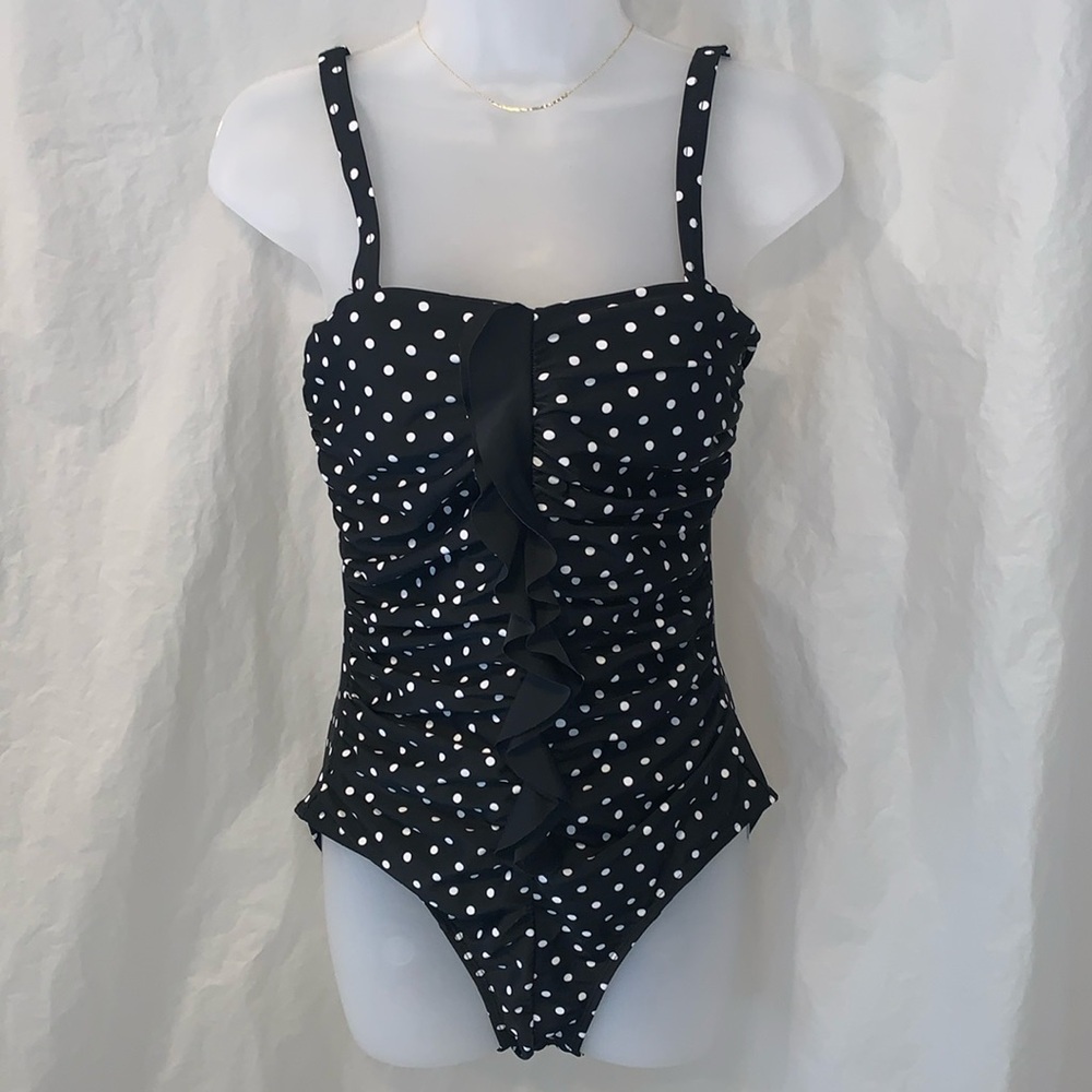 EUC XL Retro Style Multi Way Polka Dot One Piece Bathing Suit Swimsuit